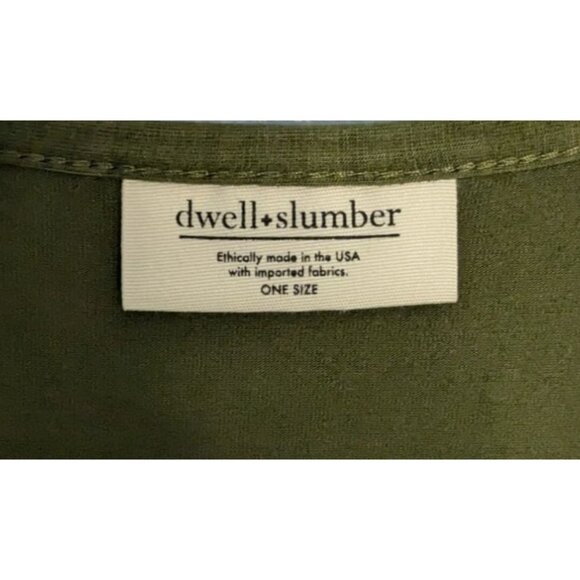 Dwell + Slumber Olive Green V-Neck Caftan Dress Pockets Half-Zip XL sz 18 - Picture 3 of 12
